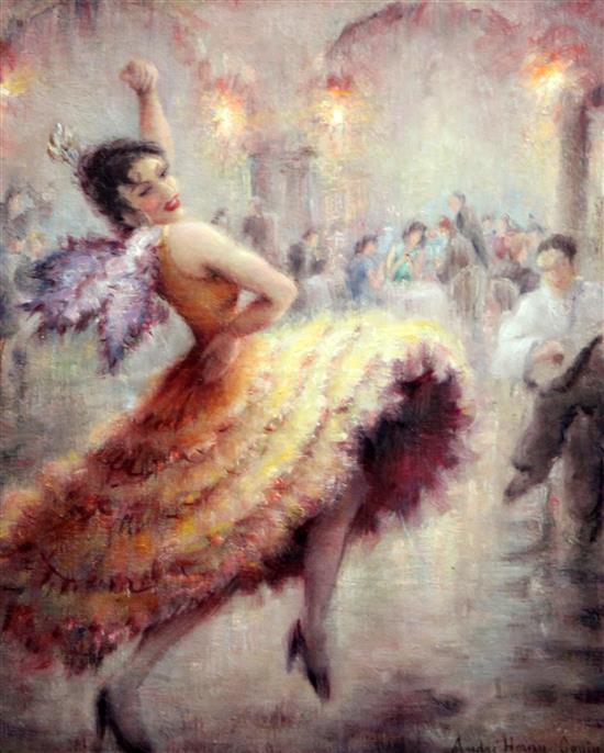 Andre H. Gouin Flamenco dancer in a cafe 38 x 31cm